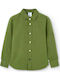 Παιδικό Πουκάμισο Μακρυμάνικο Λινό Πράσινο