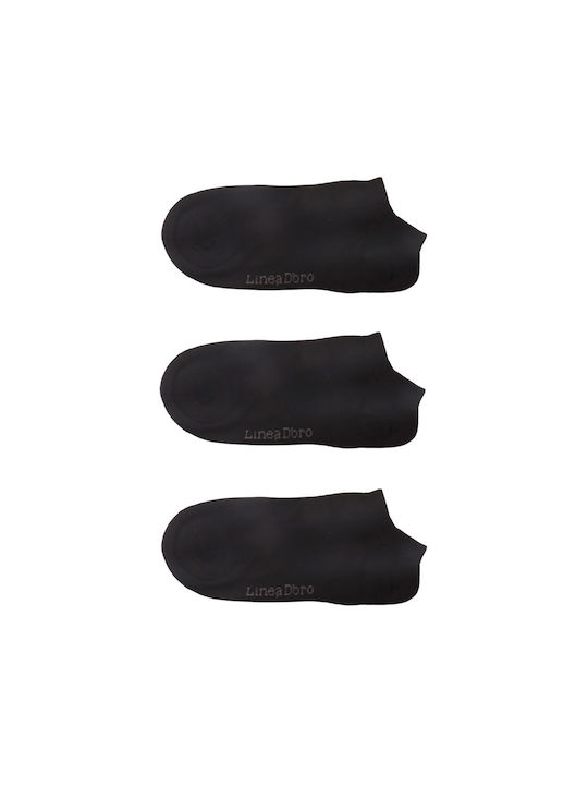 Linea D'oro Herren Socken BLACK 3Pack