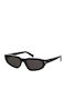 Ysl Women's Sunglasses with Black Plastic Frame and Green Lens