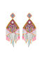 Boho Aztec Earrings In Pink