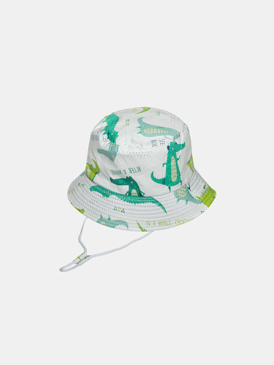 Alouette Kids' Hat Bucket Fabric Δεινόσαυρους White
