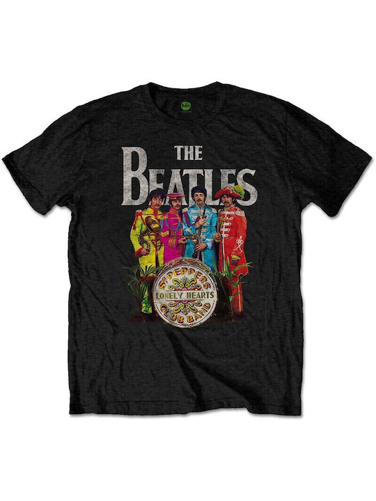 Rock Off The Beatles T-shirt Μαύρο Βαμβακερό
