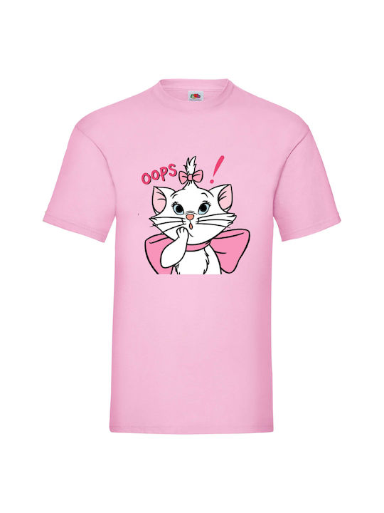 Fruit of the Loom Aristocats Marie Αριστόγατες Original T-shirt Rosa Baumwolle