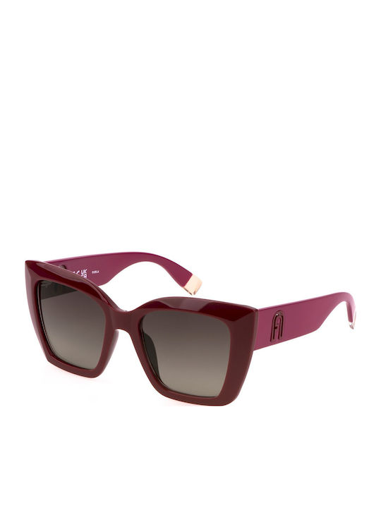 Furla Women's Sunglasses with Burgundy Plastic Frame