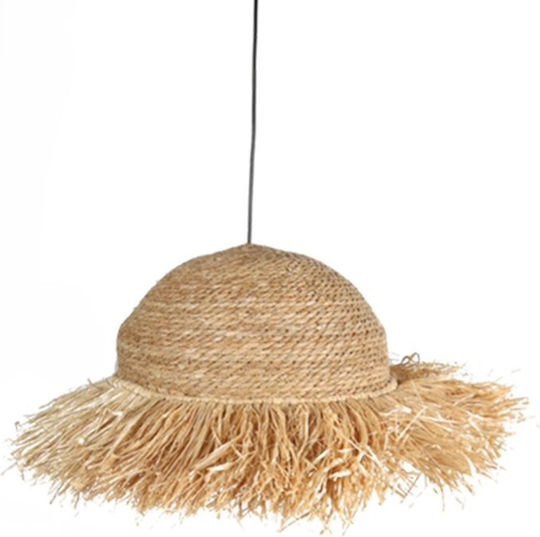 Fylliana Κρεμαστό Φωτιστικό Καφέ Boho με Ντουί E27 40x21εκ.