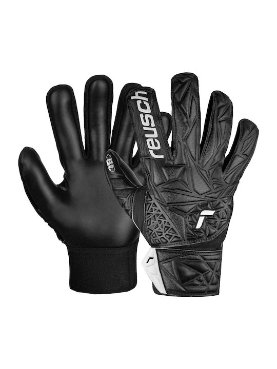 Reusch Attrakt Starter Solid Finger Support Jnr Γάντια Τερματοφύλακα Παιδικά Μαύρα