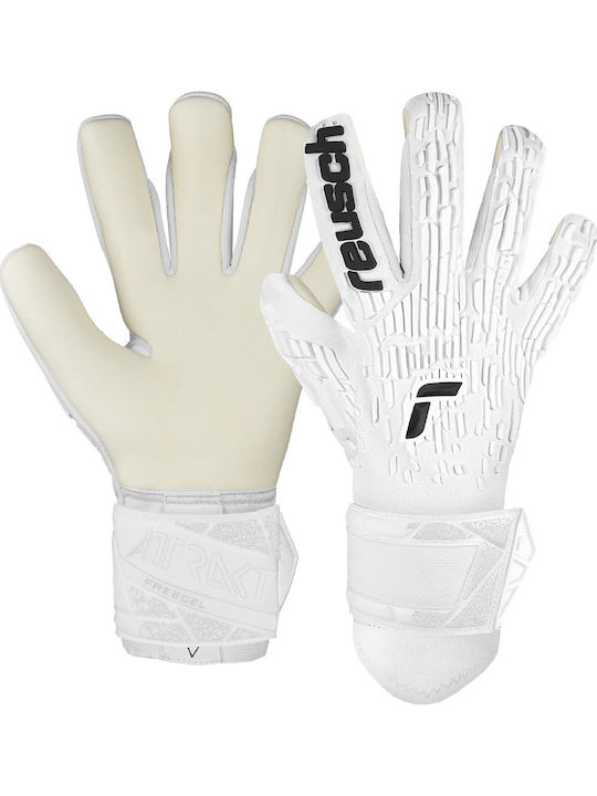 Reusch Attrakt Freegel Gold Adults Goalkeeper Gloves White