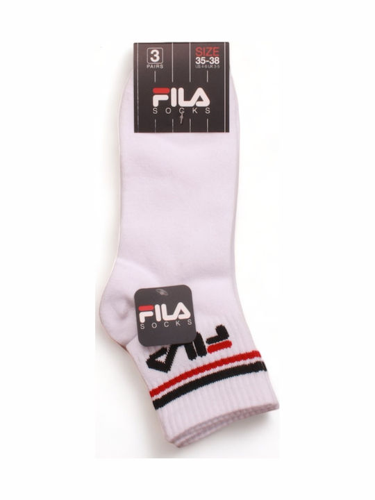 FILA Urban Plain Αθλητικές Κάλτσες Λευκές 3 Ζεύγη
