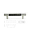 Perfect Handle Furniture made of Metallic chrome-black ICP-14005-160mm 1pcs