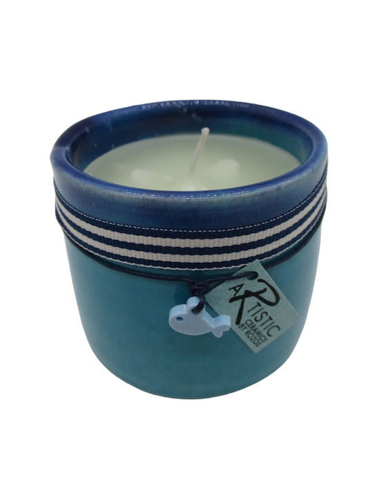 Rozos Ceramics Decorative Candle Jar Turquoise 1pcs