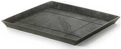Ecopots 74.015.50 Square Plate Pot BLACK 43.5x43.5cm