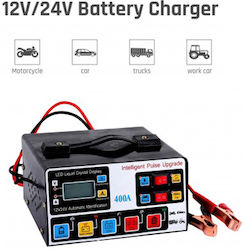 Car Battery Charger 12/24V with Crocodile Clips