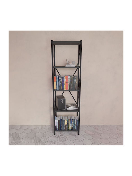 Bookcase Glase Charcoal-Black 40x30x150cm
