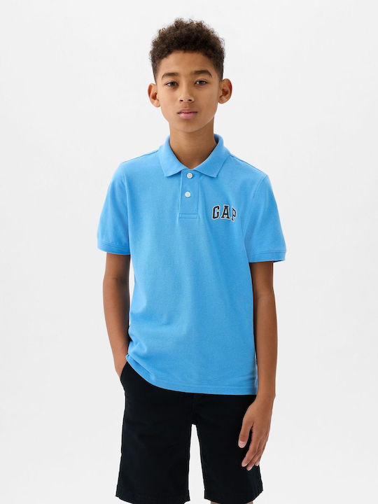 Kids Polo Short-sleeved BEACH BALL Blue Logo
