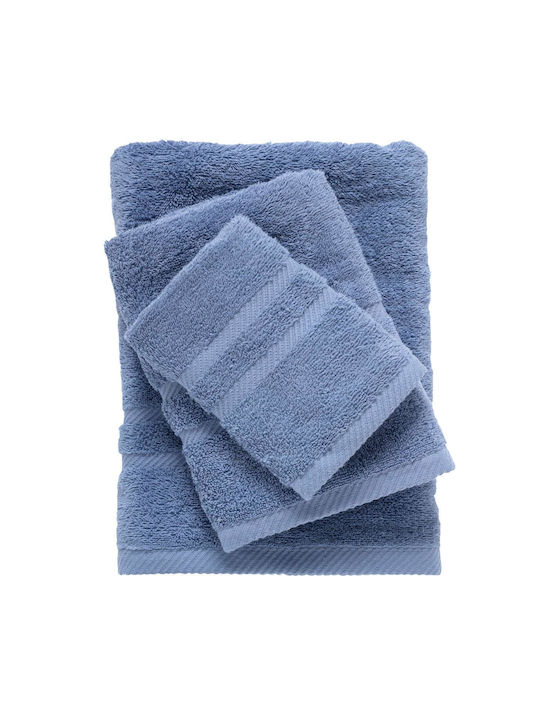 Das Home 3pc Bath Towel Set 0716 Blue Weight 48...