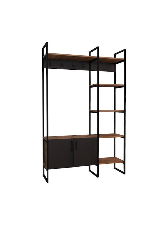 Thoj Hallway Furniture with Coat Rack & Shoe Cabinet Charcoal 120x34x180cm