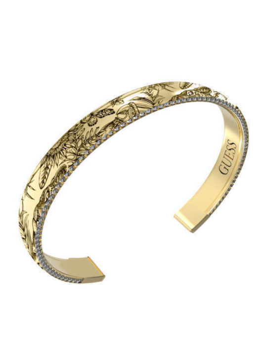 Guess Bracelet Handcuffs made of Steel Gold Plated with Zircon