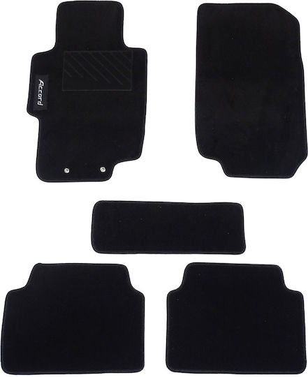 Autopataki Set of Front and Rear Mats 5pcs for Honda Accord 2002-2008 Black