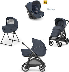 Inglesina Aptica Quattro Darwin Infant Recline Adjustable 3 in 1 Baby Stroller Suitable for Newborn Resort Blue / Litio Black 12.7kg