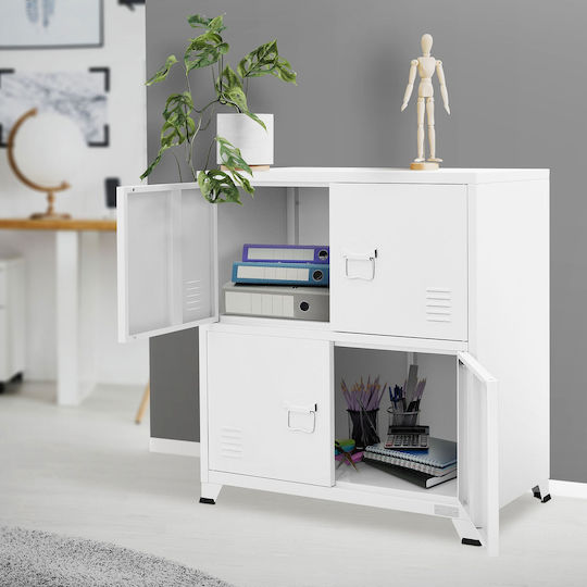Cabinet De Birou Metalic Alb 75x40x80.5cm