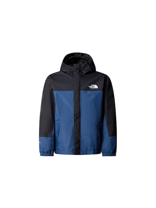 The North Face Αδιάβροχο Παιδικό Casual Μπουφάν Αντιανεμικό με Κουκούλα Μπλε Antora