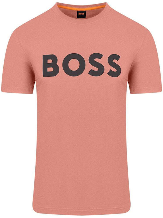 Hugo Boss T-shirt Bărbătesc cu Mânecă Scurtă Roz