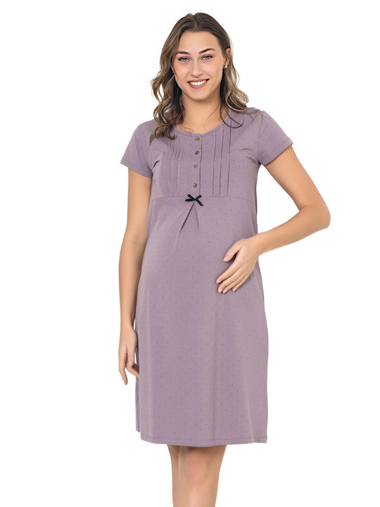 Angel's Secret Nightgown for Maternity Hospital & Breastfeeding Lilac
