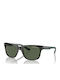 Armani Exchange Unisex Sunglasses with Black Plastic Frame and Green Lens