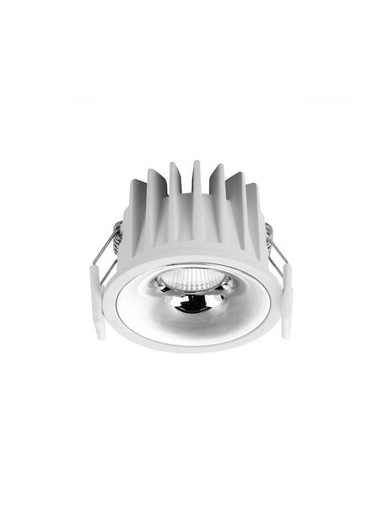 Spot Light Στρογγυλό Μεταλλικό Χωνευτό Σποτ με Ενσωματωμένο LED και Φυσικό Λευκό Φως Λευκό 1τμχ