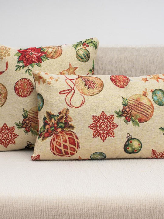 Cotone Christmas Decorative Rectangular Pillowcase Beige 30x50cm