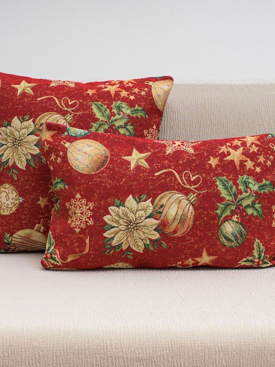 Cotone Christmas Decorative Rectangular Pillowcase Red 30x50cm