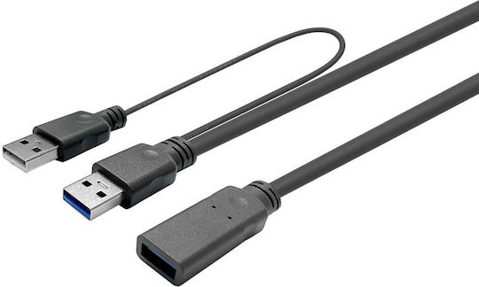 Vivolink USB 3.0 Cablu USB-A de sex masculin - USB-A femelă / USB-A de sex masculin Negru 5m PROUSB3AAF5C