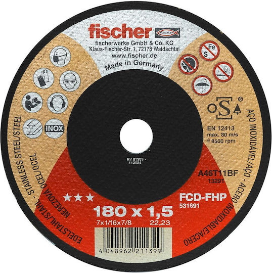 Fischer 531691 Cutting Disc Metal Hole Diameter 180mm 1pcs