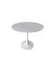 2661 Round Table Dining Room Wooden with Metal Frame White 80x80x74cm