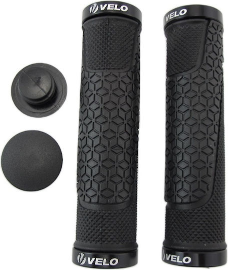 Velo VLG-1745-12D3 Bicycle Handlebar Grips in Black Color