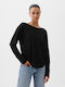 GAP Women's Blouse Long Sleeve Black