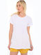 Women's Summer Blouse Cotton Short Sleeve White