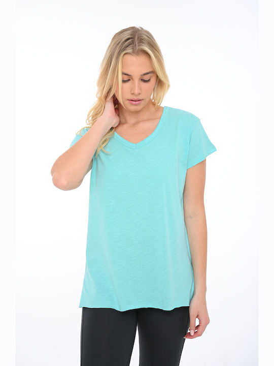 Bodymove Damen T-Shirt mit V-Ausschnitt Ciel