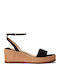 Kidleona Women's Ankle Strap Platforms Black