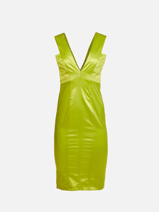 Roberto Cavalli Midi Φόρεμα Σατέν Πράσινο