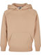 Fleece Επένδυση Παιδικό Φούτερ με Κουκούλα και Τσέπες Μπεζ