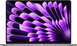 Apple MacBook Air 15" (2024) 15.3" Retina Display (M3-8-core/8GB/256GB SSD) Spațiu gri (Tastatură GR)