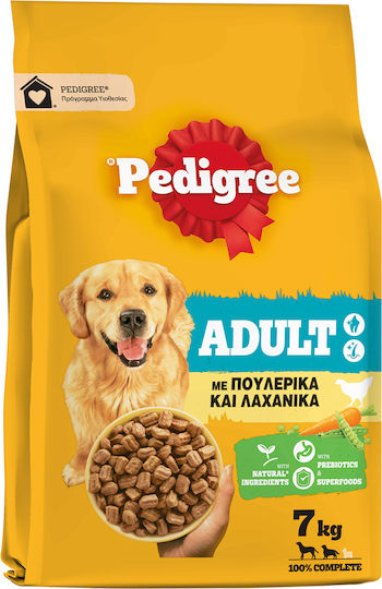 Pedigree 7kg Dry Food for Adult Dogs with Poultry and Vegetables