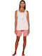 Vamp Summer Women's Pyjama Set Pink Glow