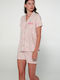 Vamp Summer Women's Pyjama Set Cotton Fuchsia Pink