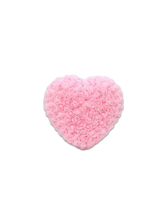 Heart from Artificial Roses Pink 23cm 1pcs