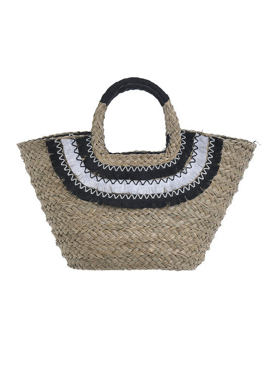 Ble Resort Collection Straw Beach Bag with Wallet White