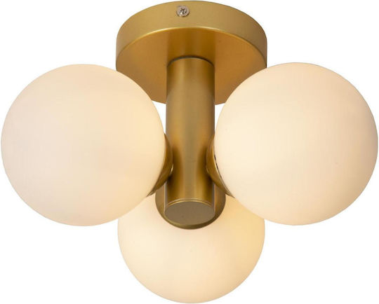 Lucide Lightning Ceiling Mount Light Bathroom 28cm Gold with Socket G9