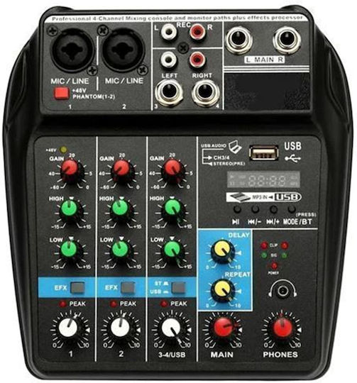 Andowl Qsk740 Q-SK740 Αυτοενισχυόμενος Ψηφιακός Μίκτης 4.0 Καναλιών & Bluetooth