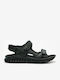 Leder Herrensandalen in Schwarz Farbe